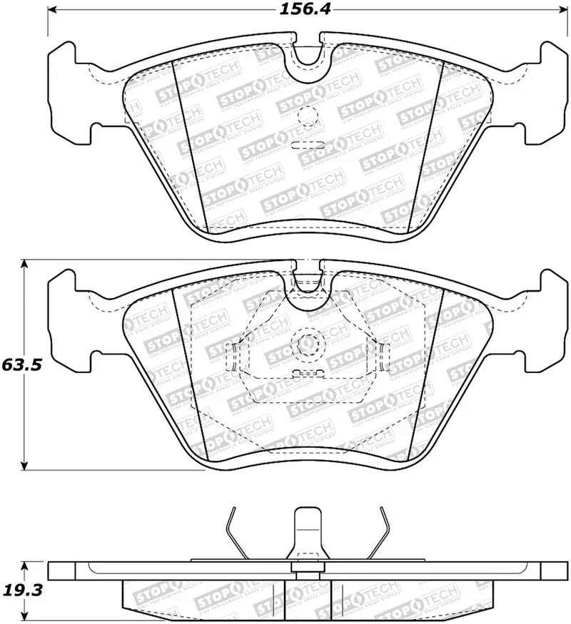 Stoptech Street Brake Pads – Includes Shims And Mounting Hardware 1
